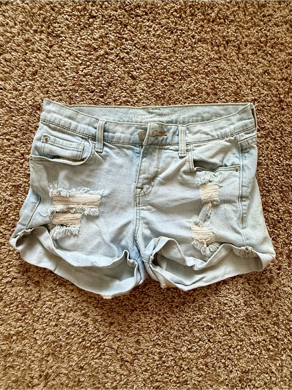 Old Navy Light Blue Distressed Jean Shorts